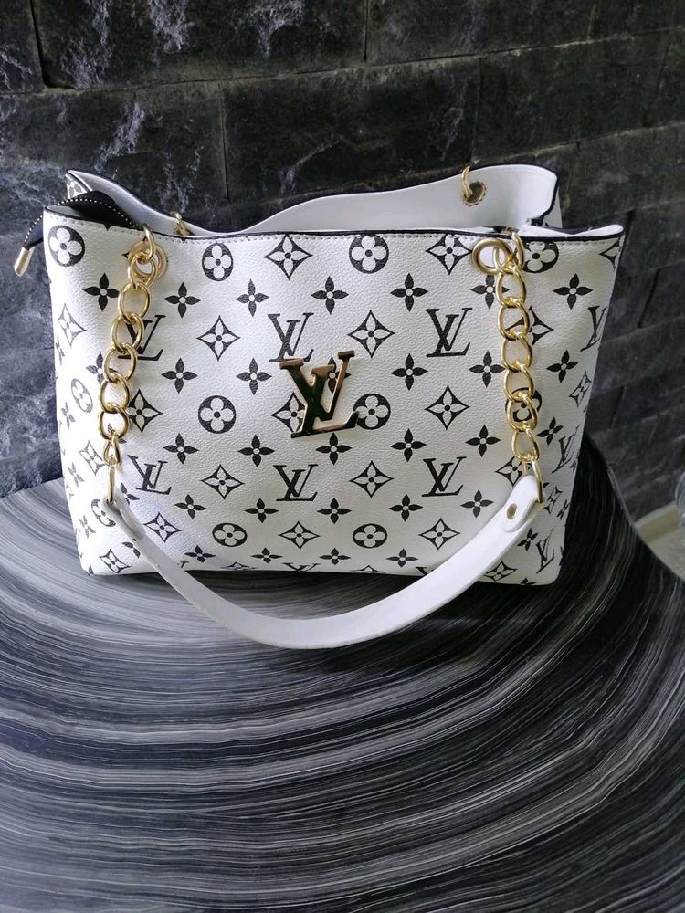 Louis Vuitton White Monogram Empreinte Tote Bag