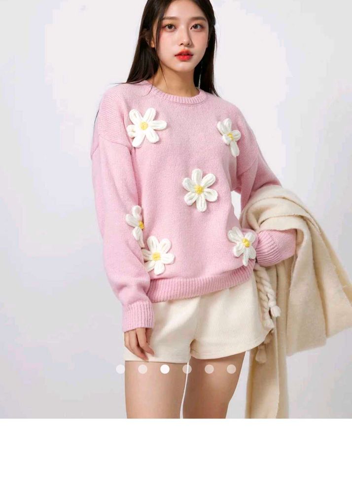 Pink Floral Sweater 🌸