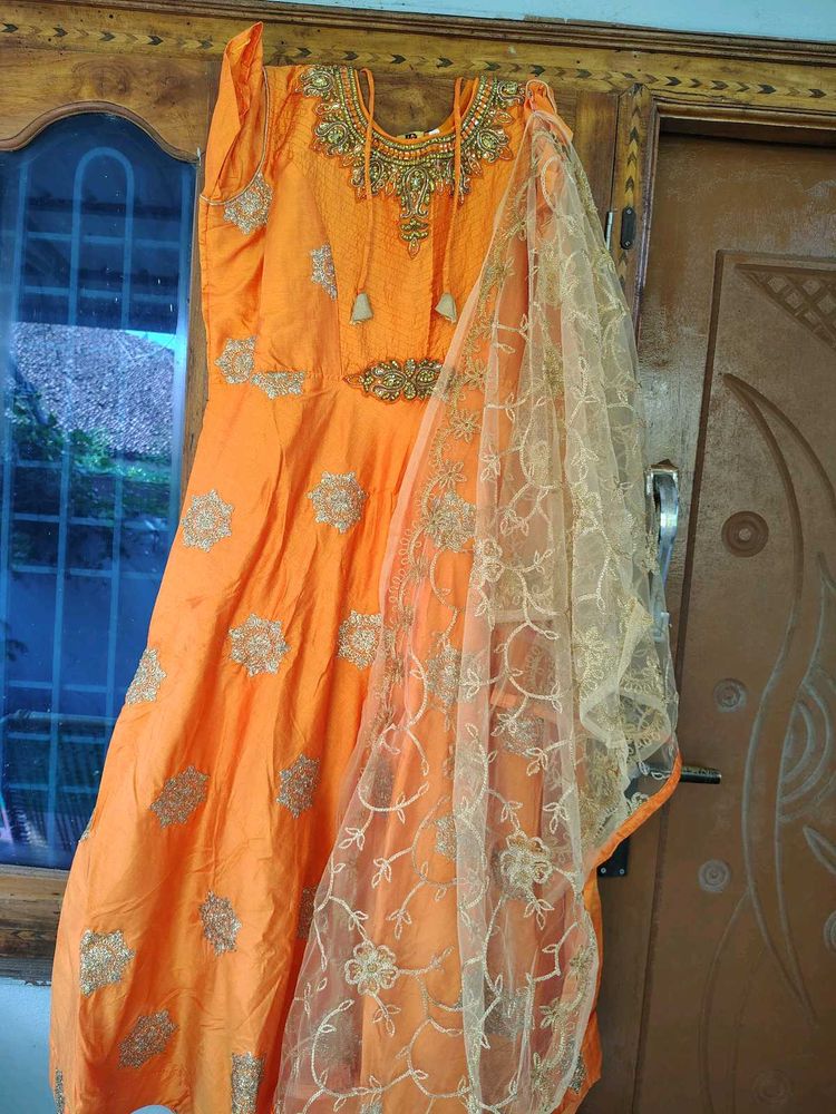Orange Embroidered set