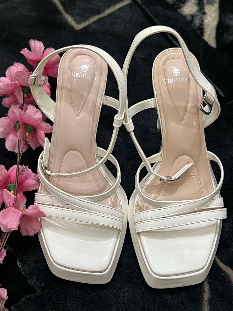 Stelatoes White Platform Sandals