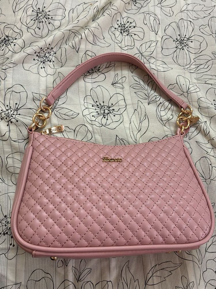 Cute Pink Quilted Shoulder Bag