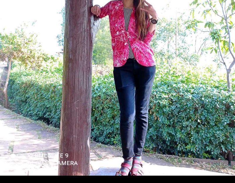 Pink Printed Jacket