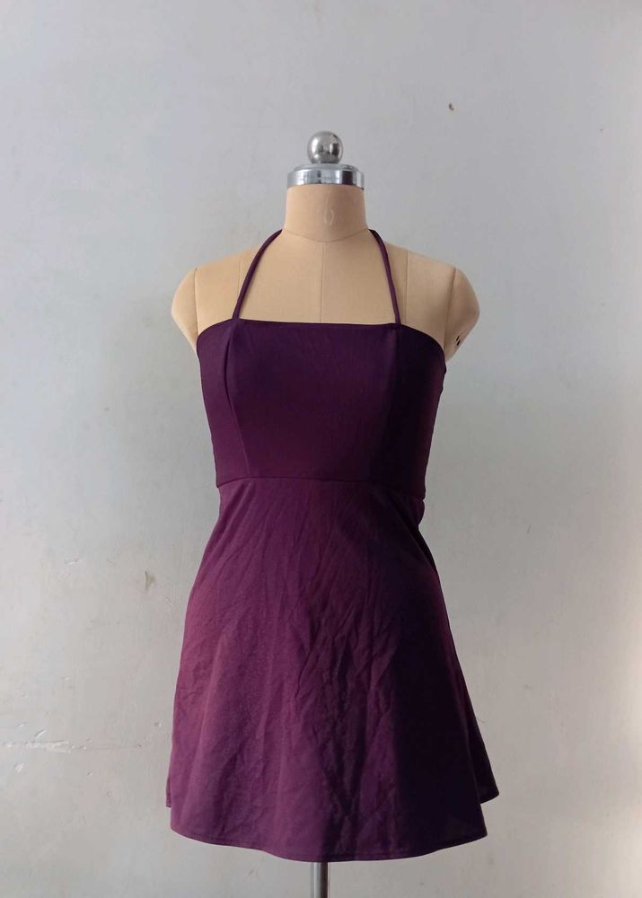 Purple Halter Mini Dress