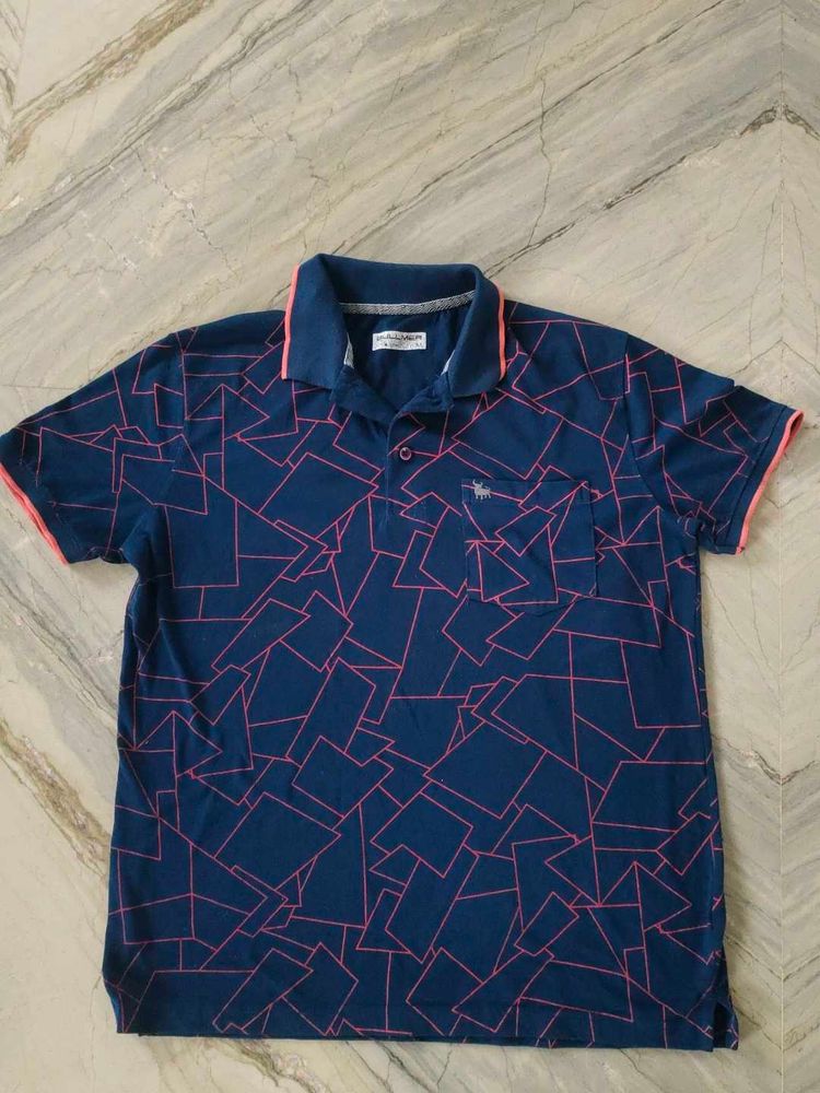Stylish Geometric Print Polo T-shirt