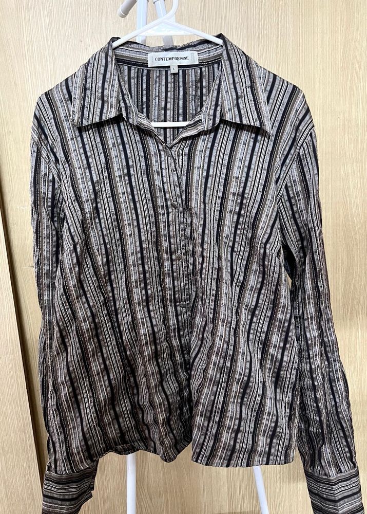 Textured Striped Contempolraine Shirt