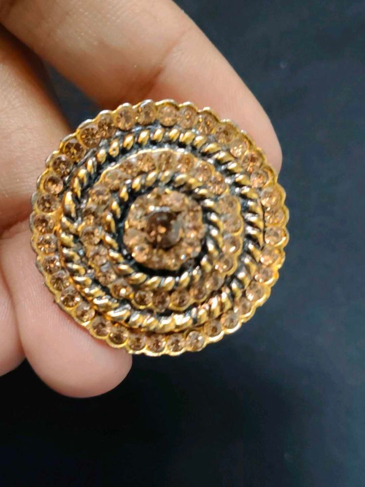 Statement Ring with Rhinestones