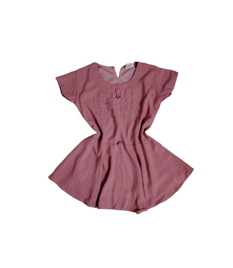 Dusty Rose Short Sleeve Peplum Tunic Top