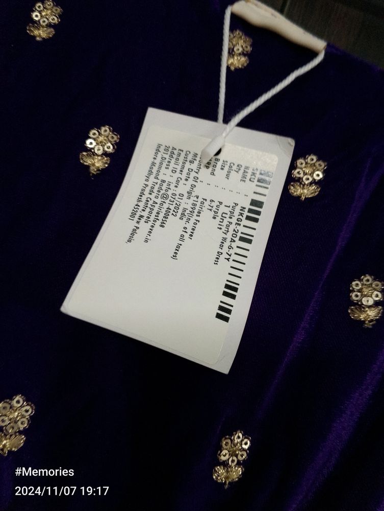 Purple Party Wear Dress - Fairies Forever