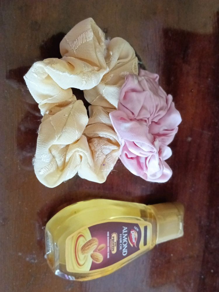 Almond Hair Oil with 2 scrunchies