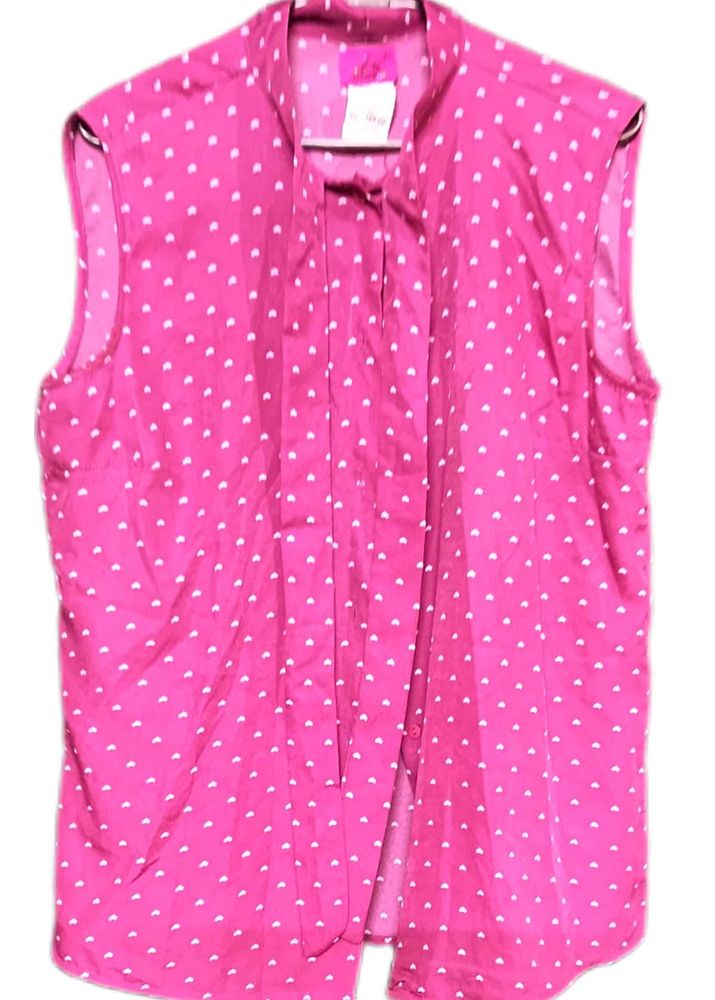 Pink Polka Dot Sleeveless Top