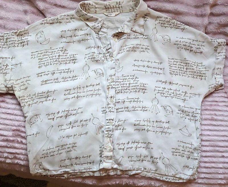 Printed Button-Down Top