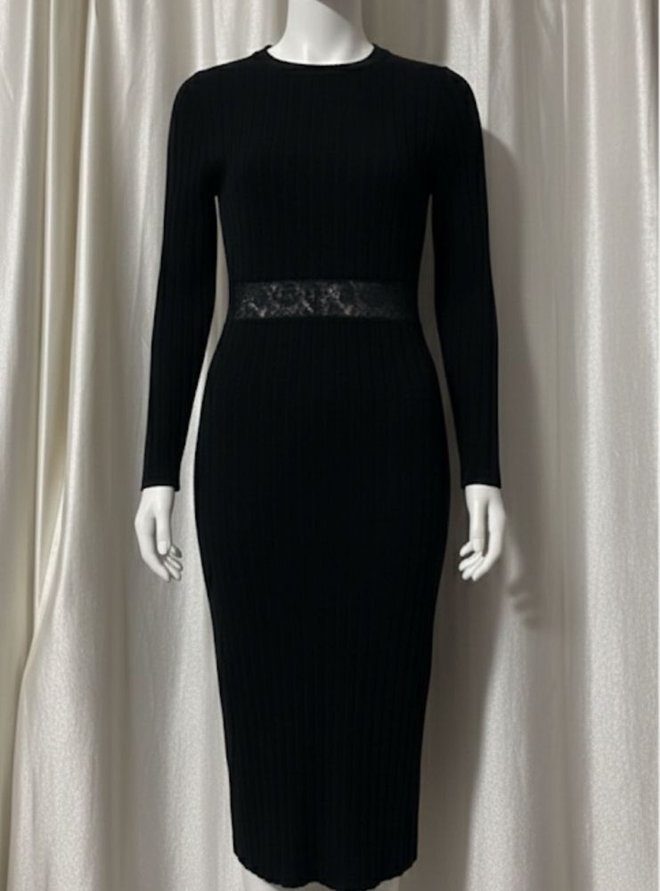 Black Knit Midi Dress
