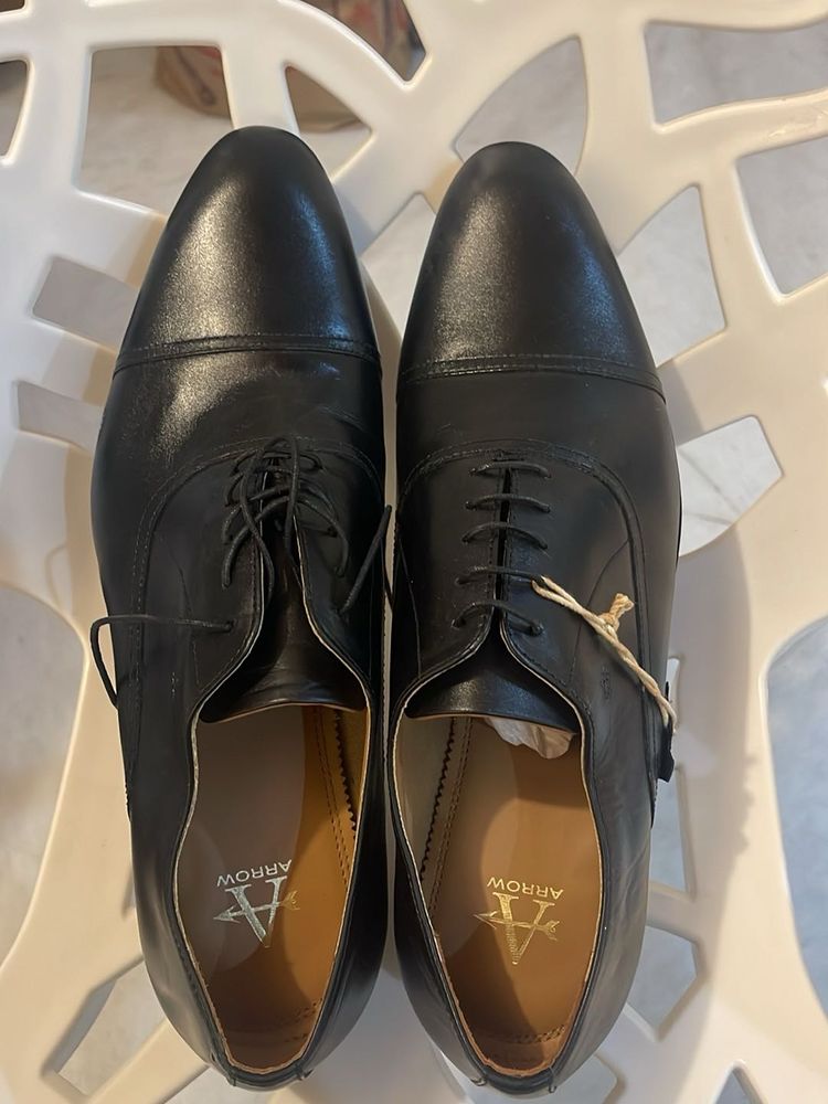 Arrow Black Leather Oxford Dress Shoes
