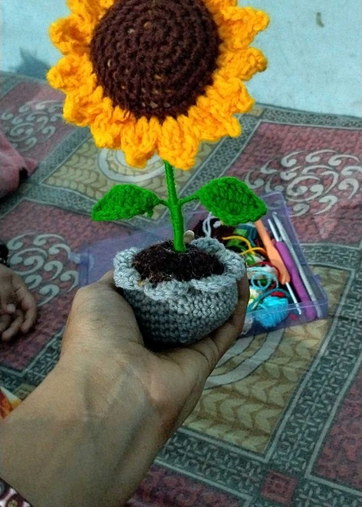 Crochet Sunflower Decor