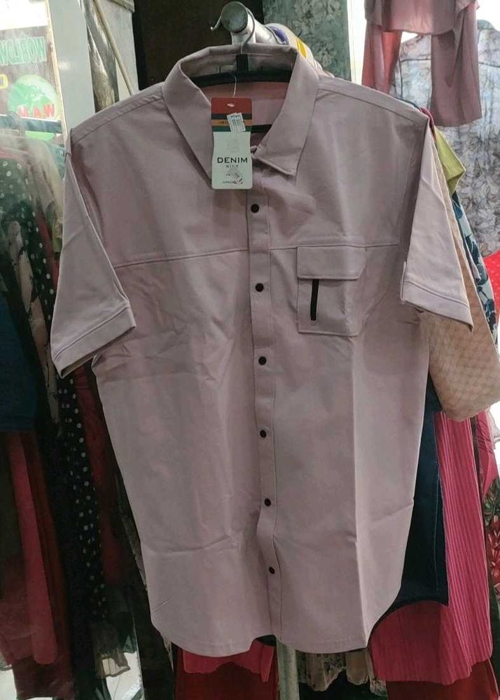 Pink Denim Shirt - Casual Style