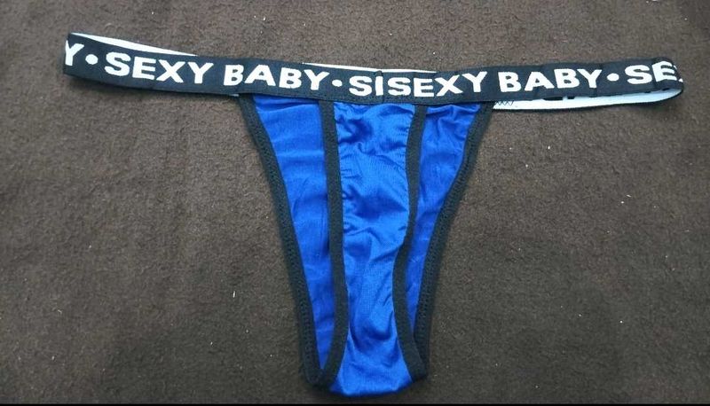 Blue 'Sexy Baby' Thong 💚
