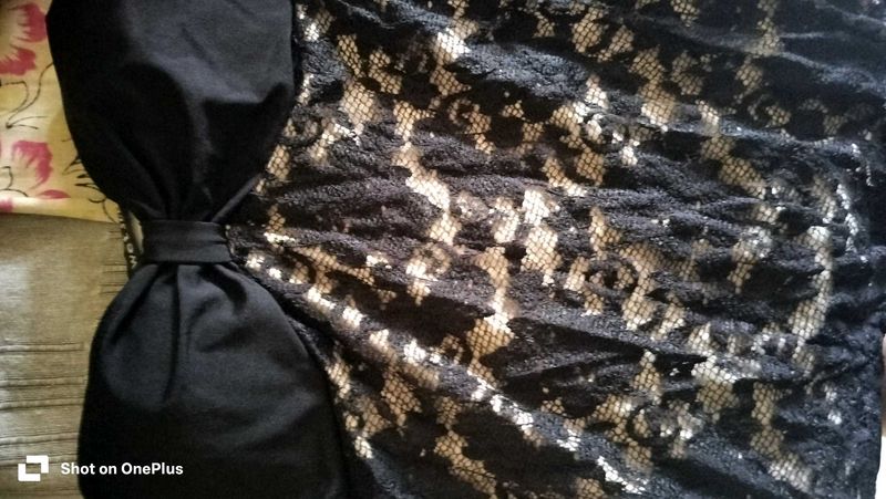 Lace Detail Black Tube Corset Top