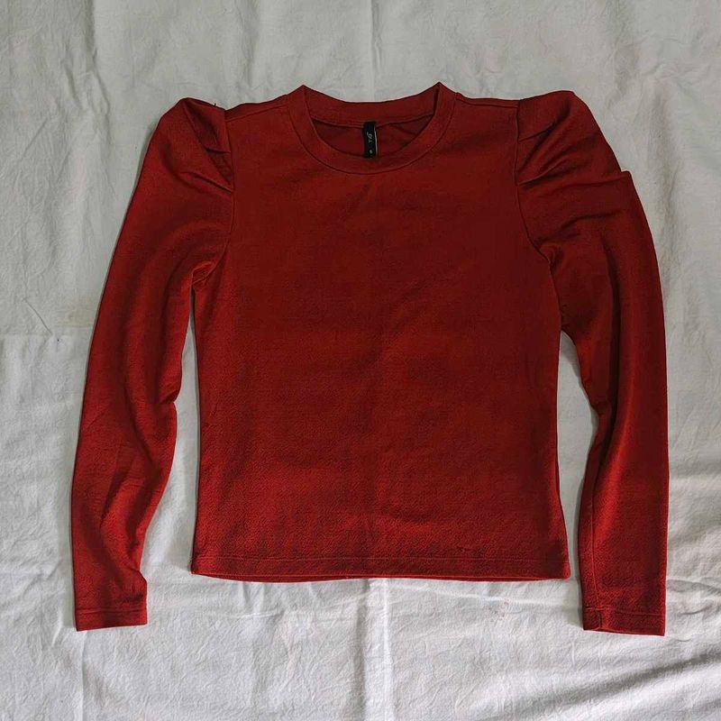 Rust Puff Sleeve Top
