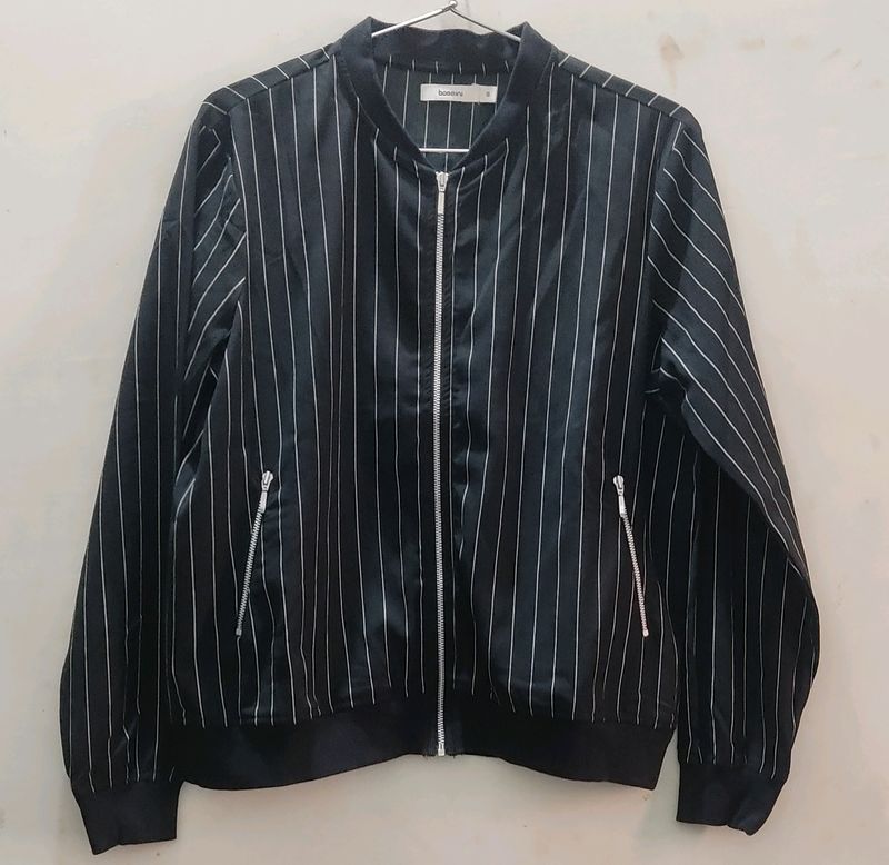 Bossini Black &amp; White Striped Jacket (Women)