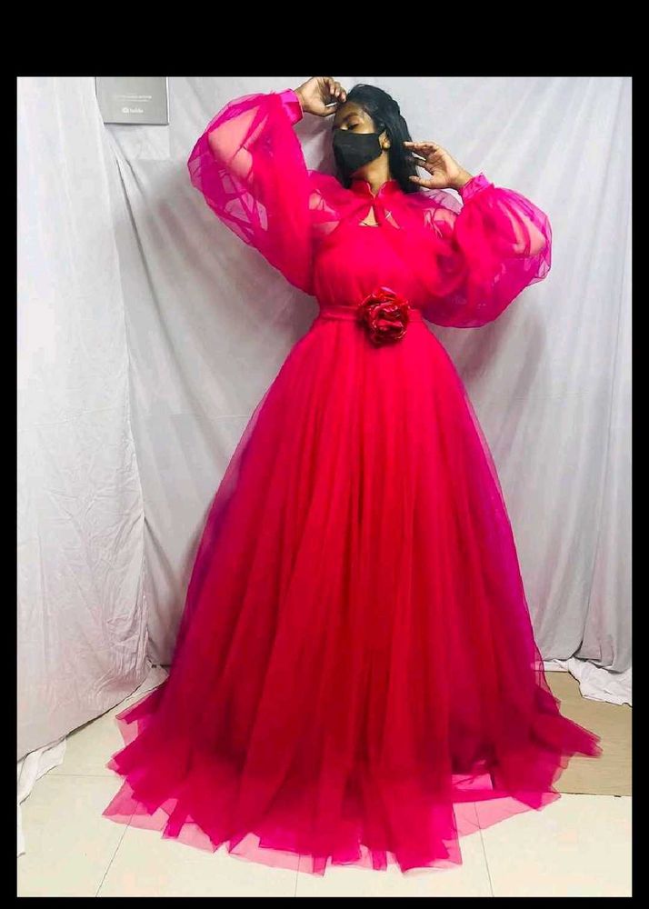 Elegant Pink Tulle Gown