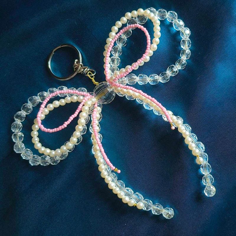 Beaded Bow Keychain