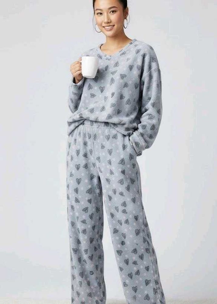 🩶Cozy Heart Print Pajama Set🩷