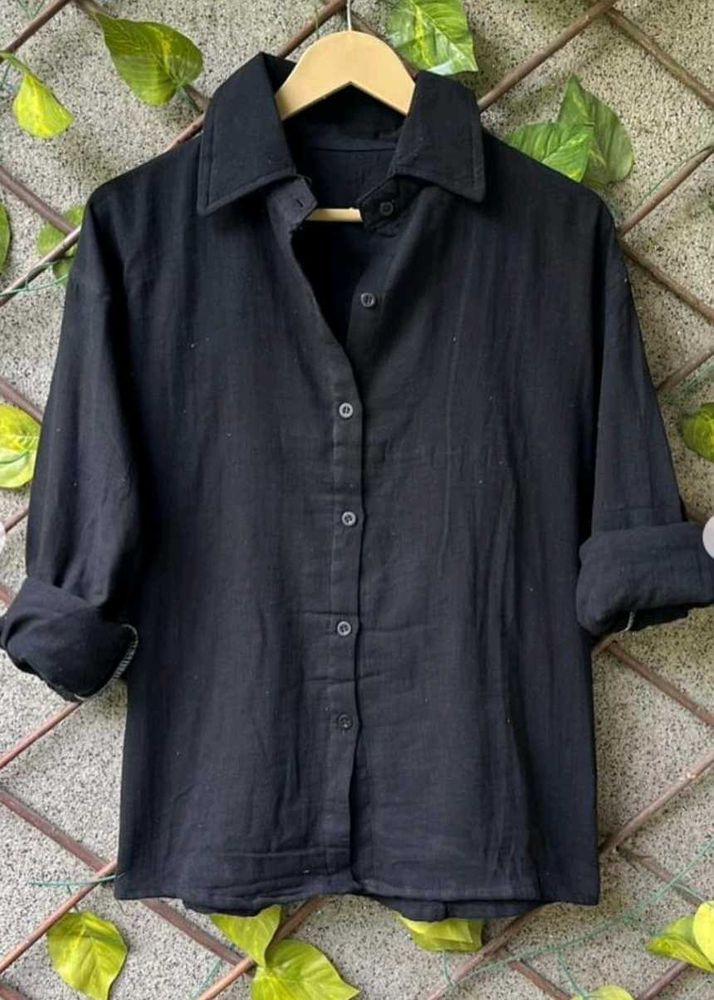 Black Button-Down Shirt