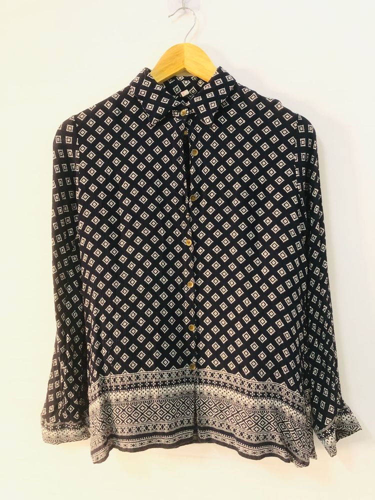 Patterned Linen Shirt