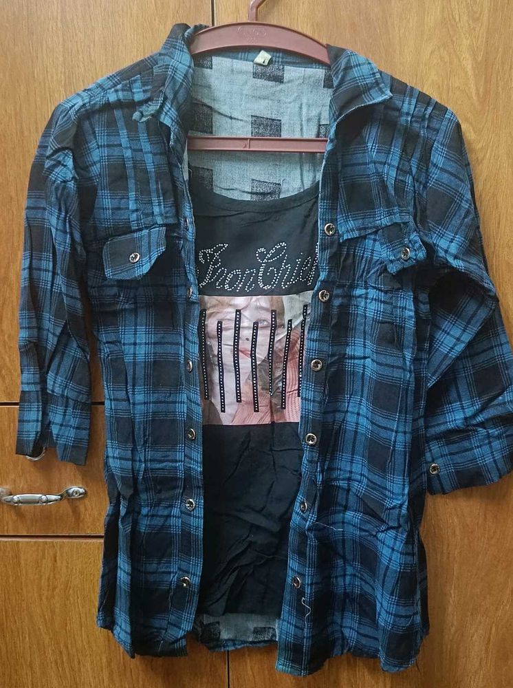 Navy Blue Shirt Top