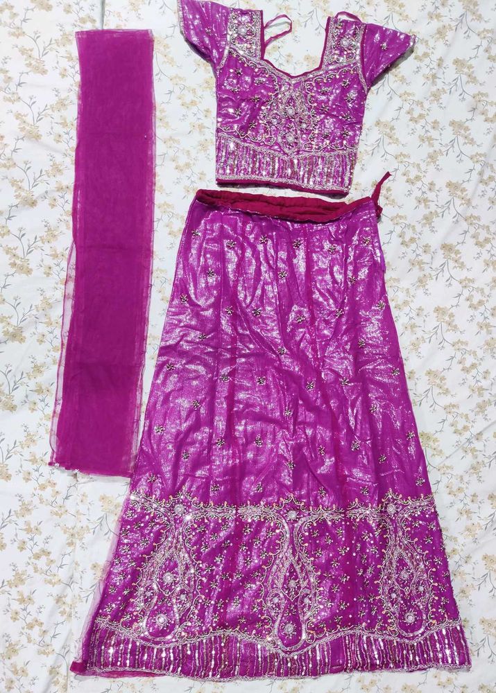 💜😍Girl&#39;s Lehanga Choli ( For 11 - 12 Years )