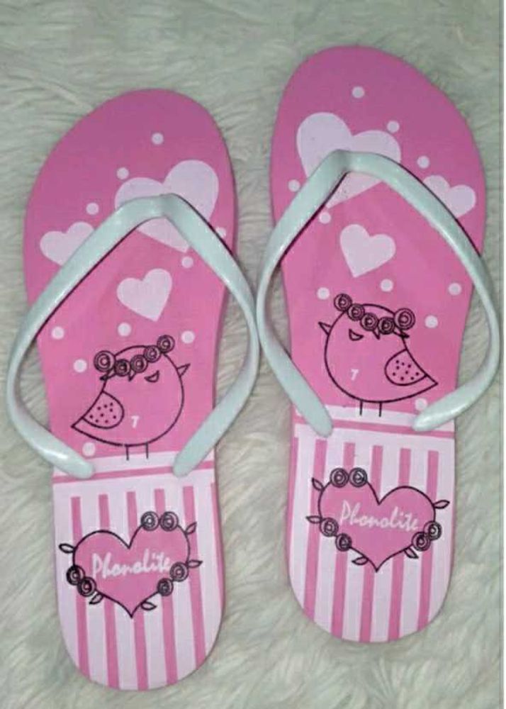Cute Pink Flip Flops with Bird Design Ind 7