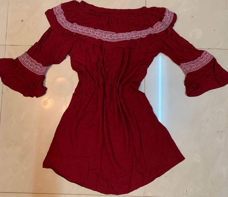 Red Off-Shoulder Dress