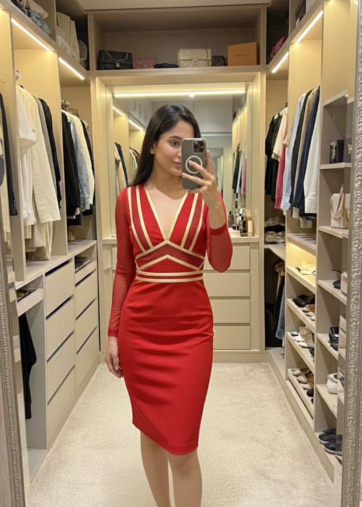Red &amp; Gold Party Dress