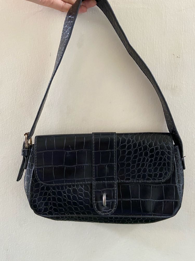 Shein Black Leather Bag👜