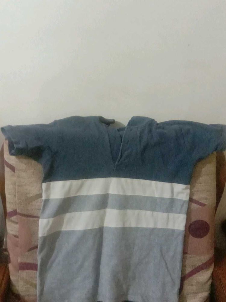 Striped V-Neck Tee