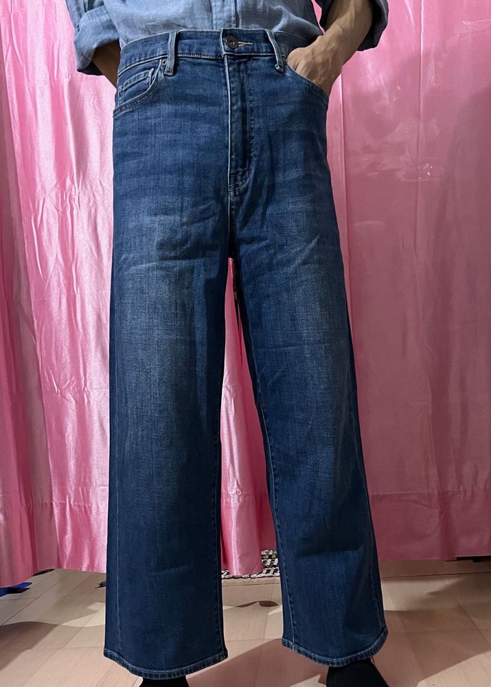 Stylish Wide Leg Denim Jeans