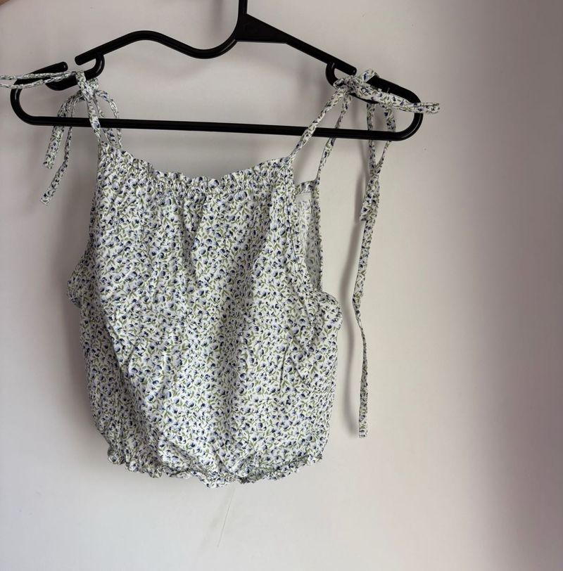 Cute Floral Crop Tunic