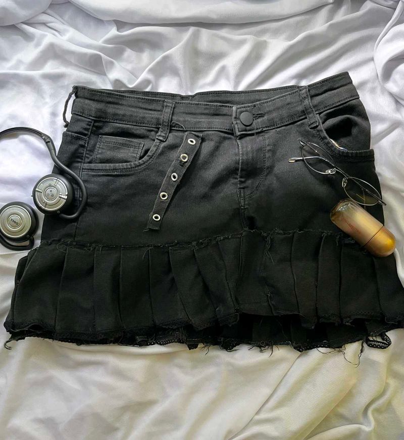 Mini Y2k Black Skirt Gothic Punk