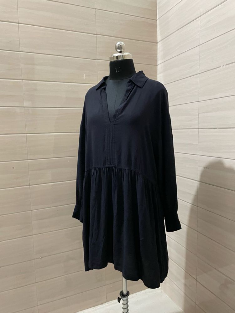 H&amp;M Pintresty Black Shirt Dress