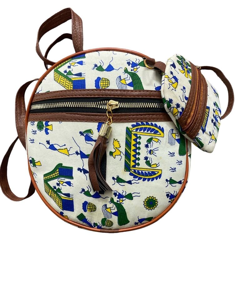 Round Printed Crossbody Bag