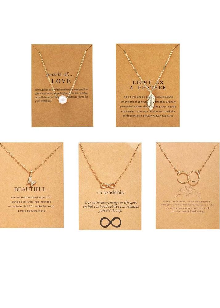 Set of 5 Gold Necklaces