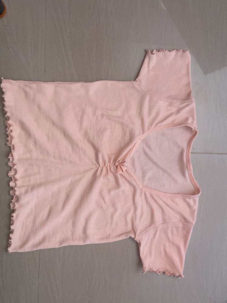 Cute Ruffle Trim Top