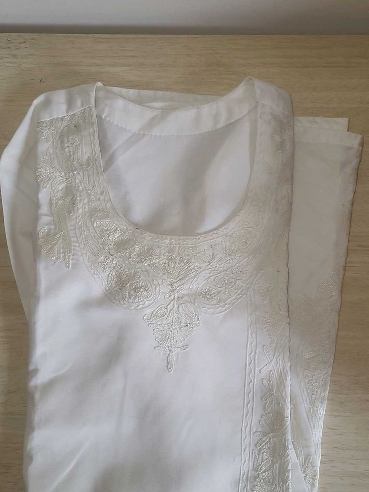 Elegant embroided White Kurta