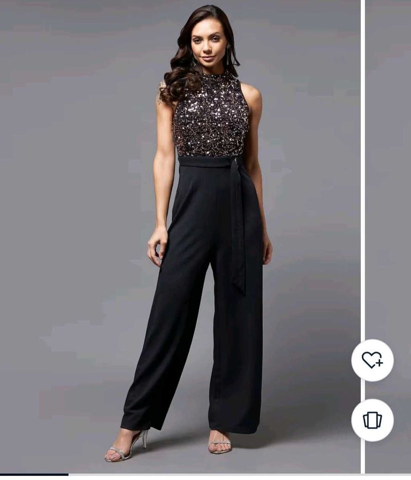 Black Sequins Jumpsuit