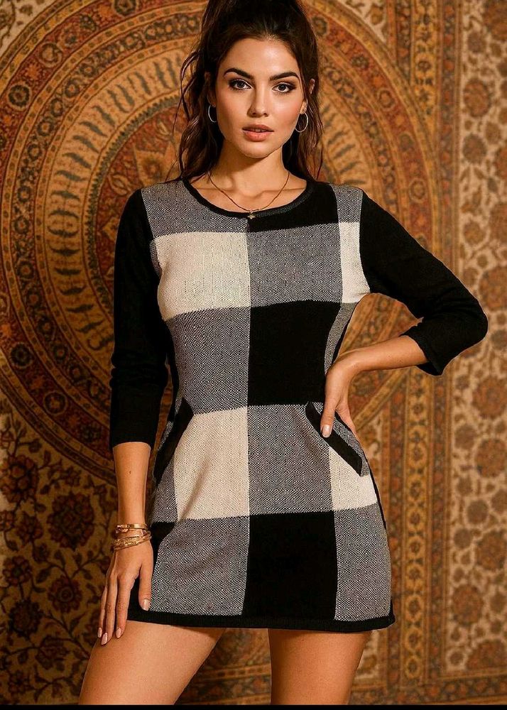 🎁Buy1 Get1 Free Checkered Women Dress C