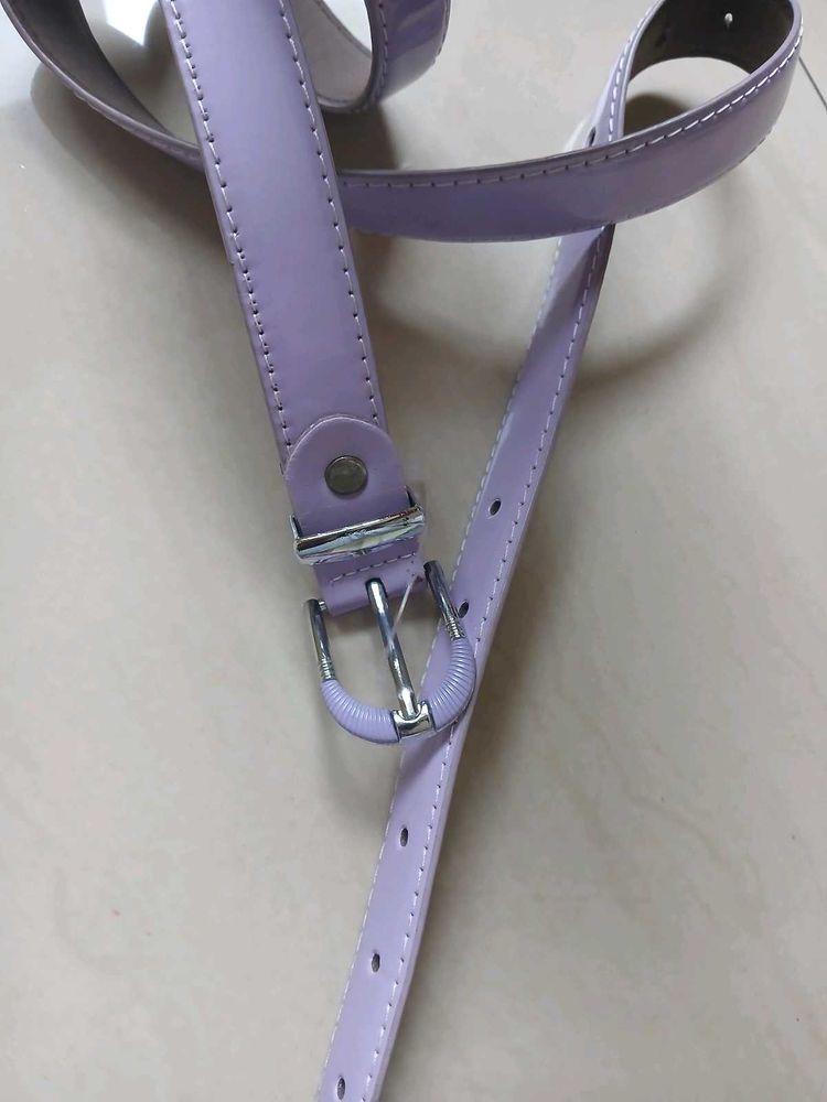 Lilac Patent Leather Belt