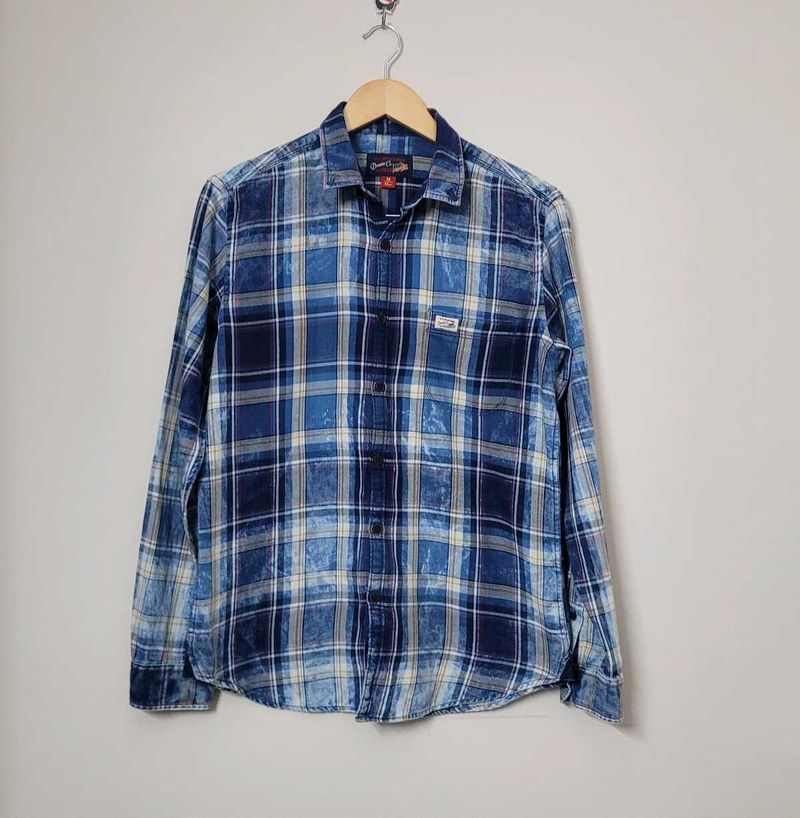 U.S. Polo Assn. Indigo Check Self Print Shirt