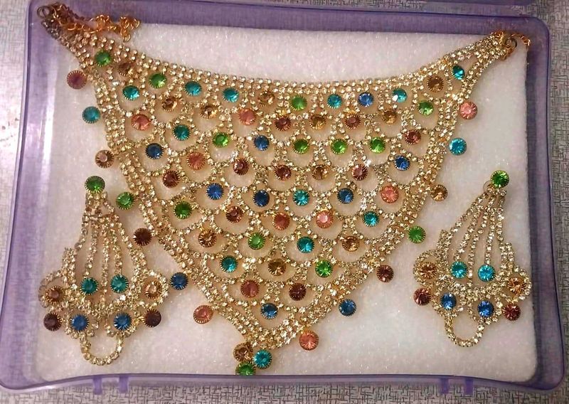 Colorful Rhinestone Jewelry Set