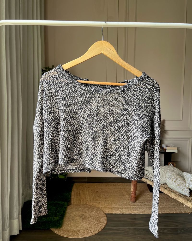 Knitted Grey Crop Top