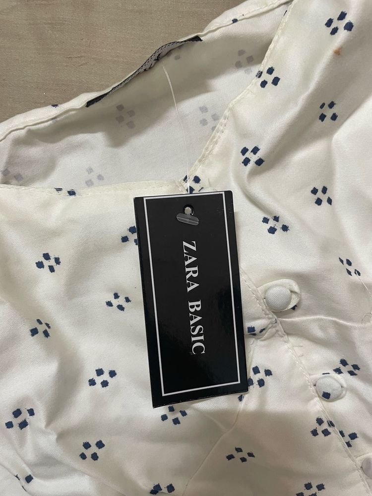 Zara Puff Sleeve Tie Up Top